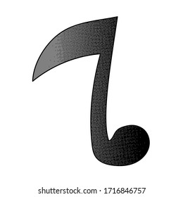 music notes vector design. digital hand drawn. halftone texture