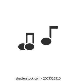 Icono vectorial de notas musicales. Silueta negra, dibujo plano, aislado de fondo blanco, eps 10.