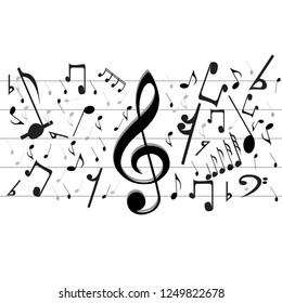 Music notes vector icon illustration isolated on white background