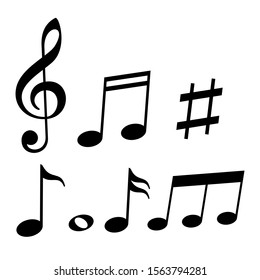 Music notes vector icon illustration isolated on white background