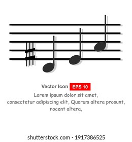 Music notes vector icon illustration isolated on white background