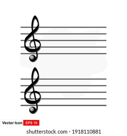 Music notes vector icon illustration isolated on white background.
