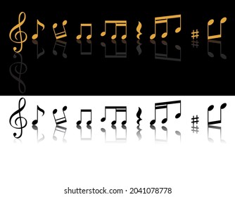 Music notes vector icon illustration isolated on white background