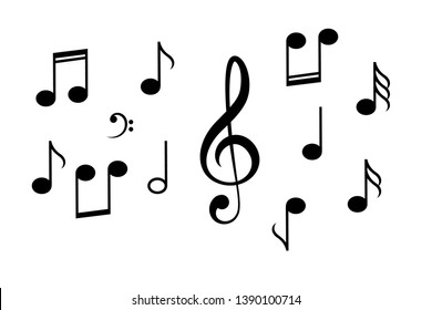 Music Notes Vector Icon On White