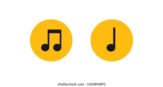 Music notes vector icon set. Sound, song and tune symbols collection.
