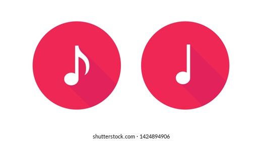 Music notes vector icon set. Sound, song and tune symbols collection.