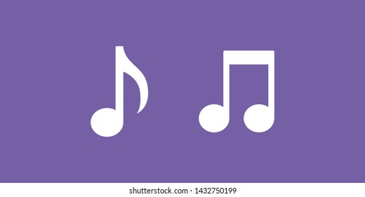 Music notes vector icon set. Sound, song and tune symbols collection.