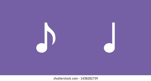 Music notes vector icon set. Sound, song and tune symbols collection.