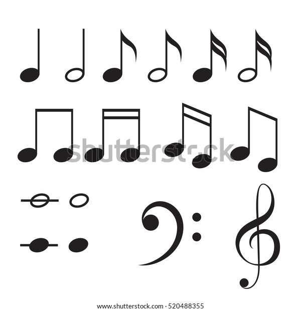 musiknotizen vektorsymbolset schwarze musikalische