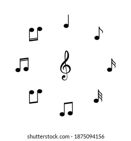 Music Notes Vector Icons. Music Notes, isolated. Vector illustration