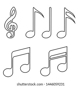 Music Notes Vector Icons Set Note Stock Vector (Royalty Free ...