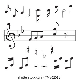 Music notes. Vector illustration.