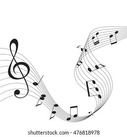 Music notes. Vector illustration.