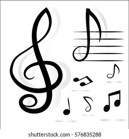 Music notes. Vector illustration.