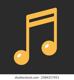 Music notes vector illustration, golden hits emblem.
