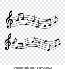 Music notes vector illustration, musical design elements.