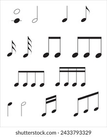 Music notes vector illustration. Music note icon set