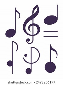 Music notes vector illustration. Music note icon set