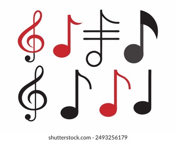 Music notes vector illustration. Music note icon set