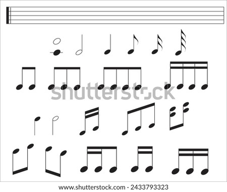 Music notes vector illustration. Music note icon set