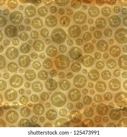 Music notes. Vector seamless pattern.