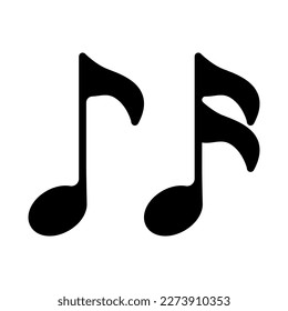 Music notes vector set. Icons of various musical notes vector. Music symbols vector set. Solfeggio vector icon. Melody symbols.