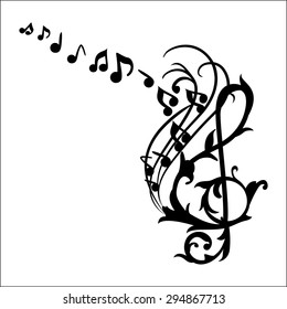 Music Notes Wall Decal Vector Illustration