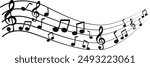 Music notes wave, Curve musical signs, sound wave line symbol, acoustic composition, Musical note, music sound, musical waves