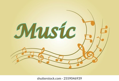 Music notes wave, Curve musical signs, sound wave line symbol, acoustic composition, Musical note, music sound, musical waves Background, Music increased wave