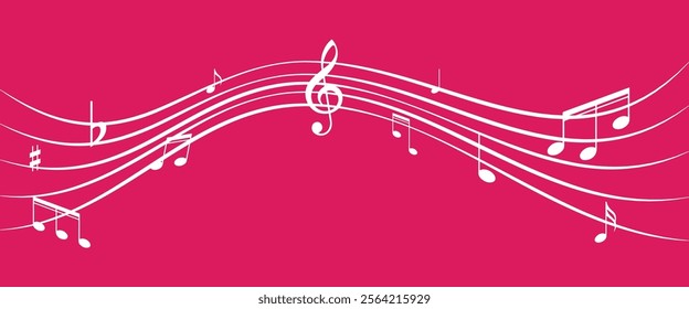 Music notes wave, Curve musical signs, sound wave line symbol, acoustic composition, Musical note, music sound, musical waves