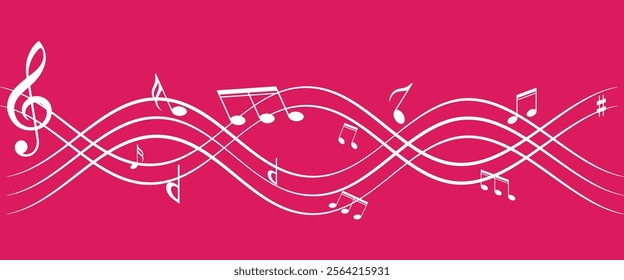 Music notes wave, Curve musical signs, sound wave line symbol, acoustic composition, Musical note, music sound, musical waves