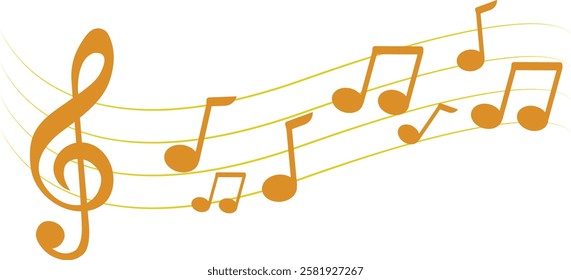 Music notes wave, Curve musical signs, sound wave line symbol, acoustic composition, Color Musical note, music sound, musical waves