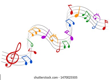 Music Notes Wave Group Musical Notes Stock Vector (Royalty Free ...