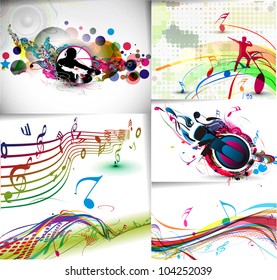 Music notes wave line for design use, vector illustration