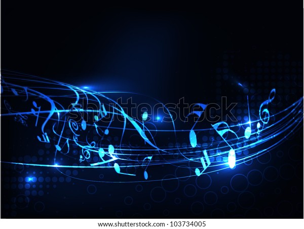 Music Notes Wave Line Design Use Stock Vector (Royalty Free) 103734005