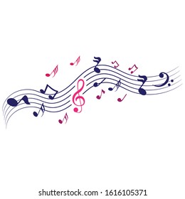 Music Notes Waving Music Background Vector Stock Vector (Royalty Free ...