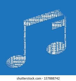 Music notes Word cloud typography text word art vector illustration