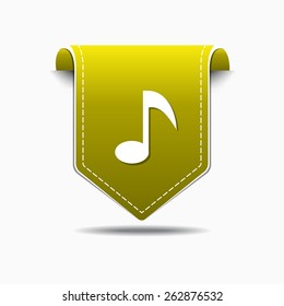 Music Notes Yellow Vector Icon Design