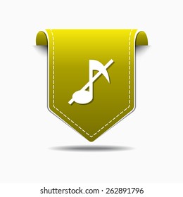 Music Notes Yellow Vector Icon Design