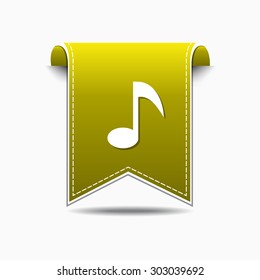 Music Notes Yellow Vector Icon Design