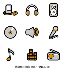 music object icon set