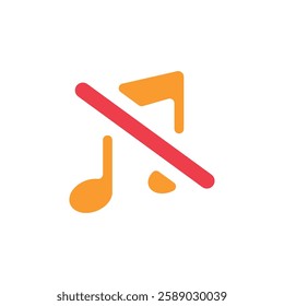 Music off color fill icon