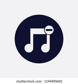 music off icon in round , vector illustration