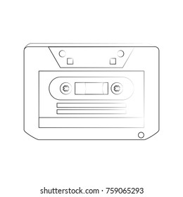 Music old cassette icon vector illustration graphic design