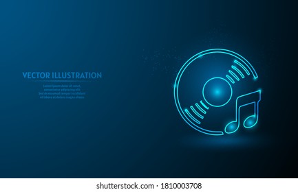 Music On Blue Abstract Background Simple Stock Vector (Royalty Free ...