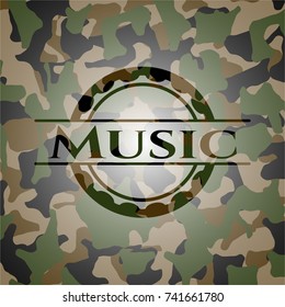 Music on camouflaged pattern