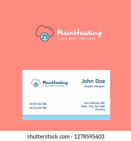 Music on cloud  logo Design with business card template. Elegant corporate identity. - Vector
