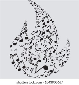 Diseño de formas de fuego de música