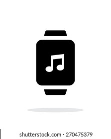 Music on smart watch simple icon on white background. Vector illustration.