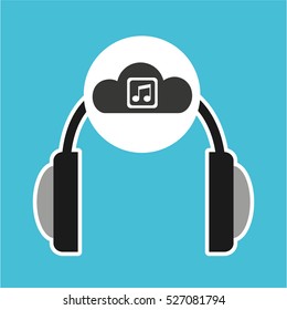 music online cloud headphone vector illustration eps 10